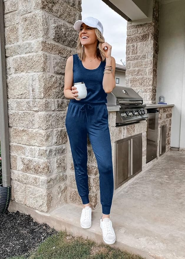 PRETTYGARDEN Women's Two Piece Outfit Sets Casual Summer Sleeveless Matching Lounge Wear Spring Travel Clothes Tracksuit