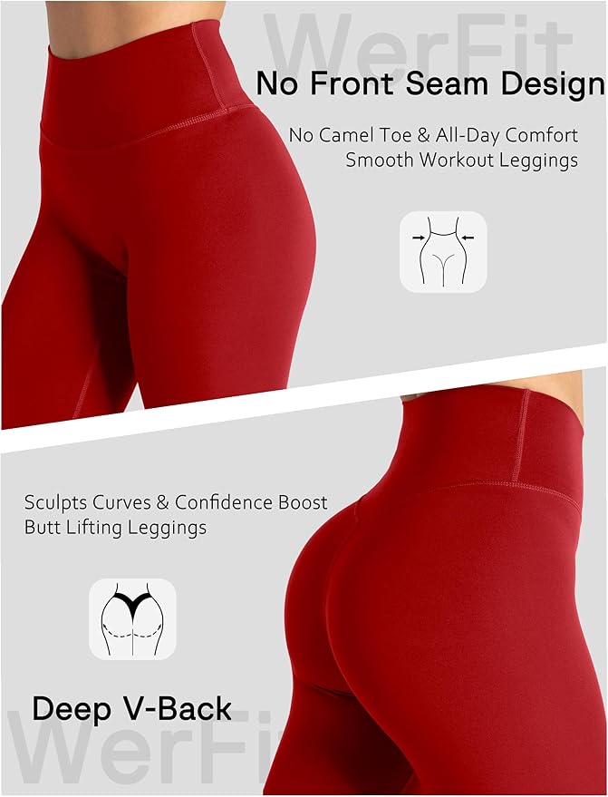 Unthewe Naked-Feel No Front Seam Leggings for Women - High Waisted Buttery Soft Workout Yoga Pants 25"