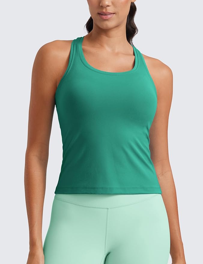 CRZ YOGA Butterluxe Racerback Tank Tops for Women - Yoga Workout Casual Gym Athletic Camisole Tight Sleeveless Shirts