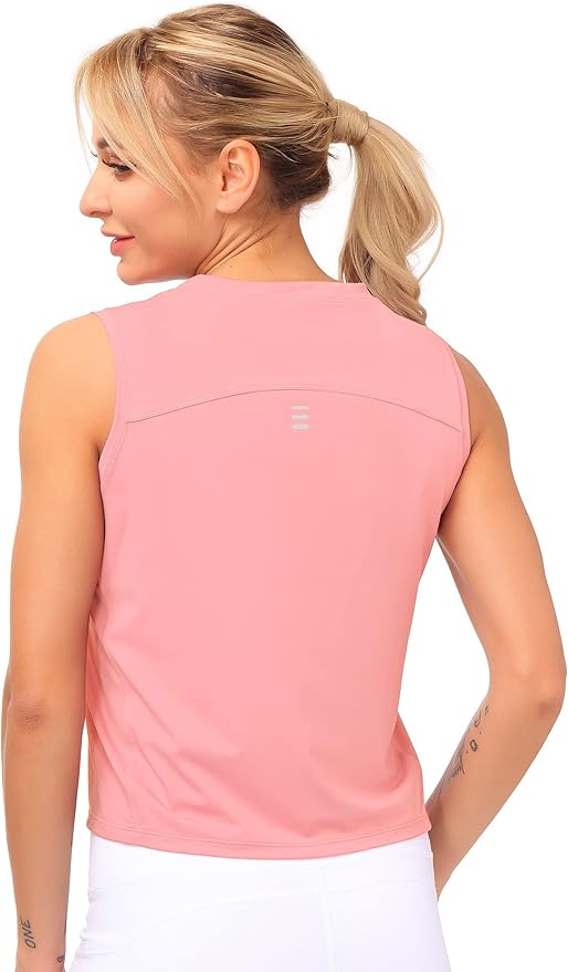 Dragon Fit Womens Ice Silk Workout Tank Tops Sleeveless Cropped Yoga Shirt for Running Gym Summer