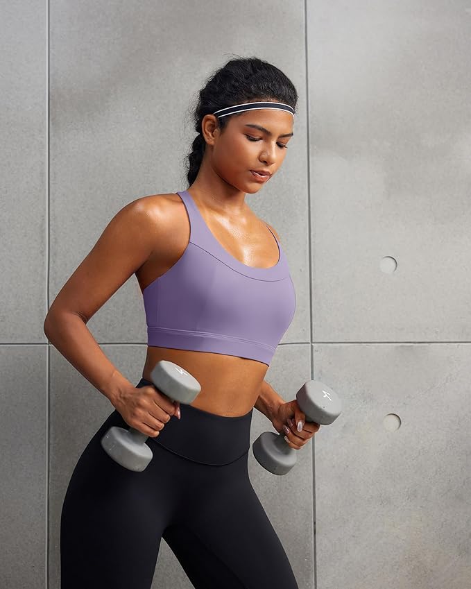 RUNNING GIRL Sports Bra for Women,Adjustable Straps Supportive High Impact Sports Bras for Women with Sewn in Pads