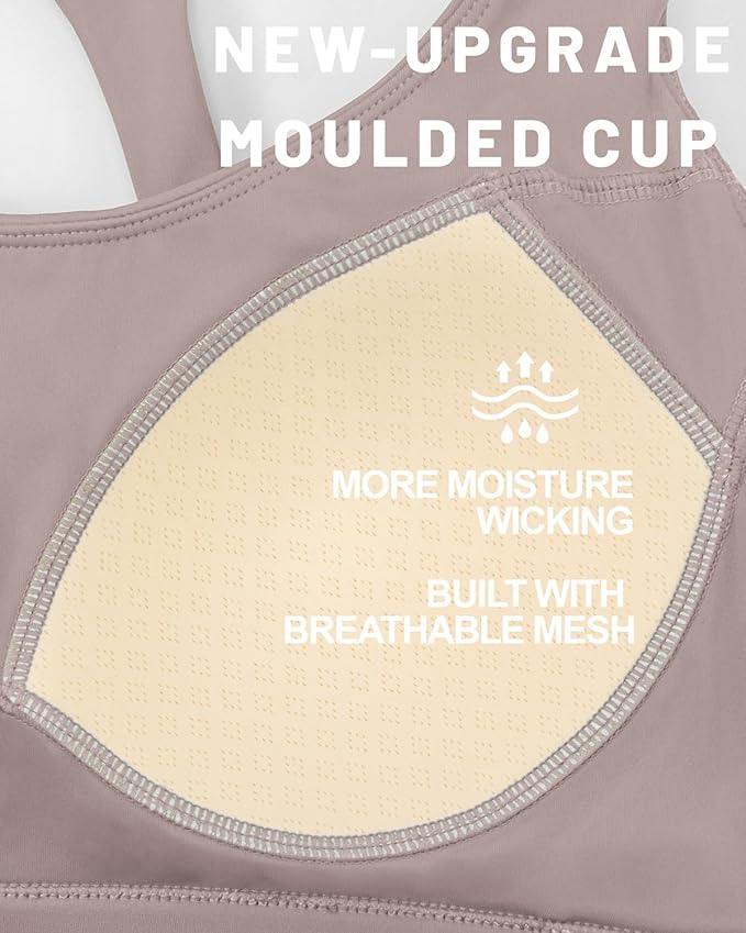 RUNNING GIRL Sports Bras for Women High Support,Molded Cup High Impact Sports Bra Racerback Workout Yoga Running Bra