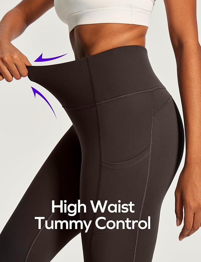 Ewedoos Capri Leggings for Women High Waisted Yoga Pants with Pockets for Women Tummy Control Workout Leggings Yoga Capris
