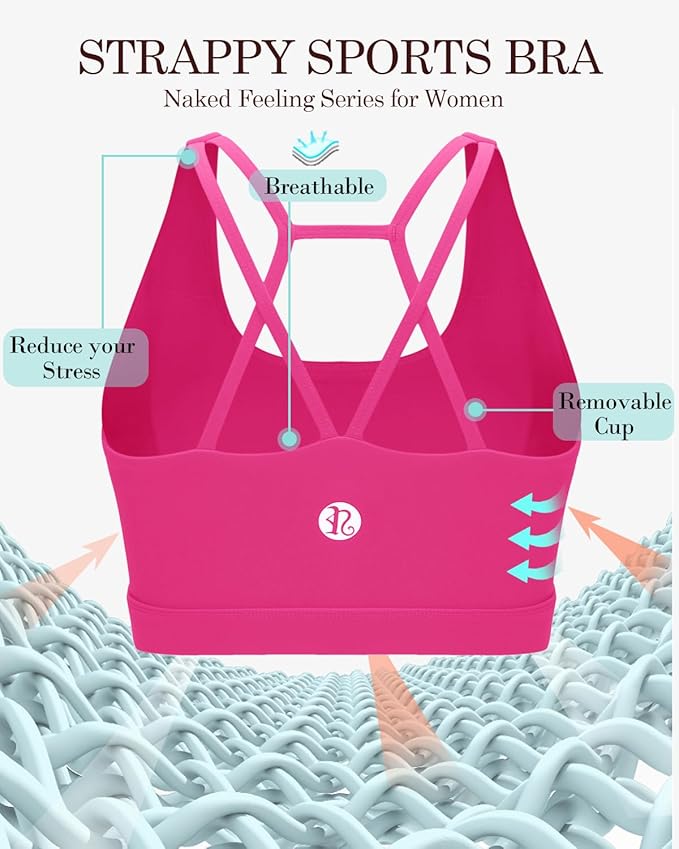 RUNNING GIRL Sports Bras for Women,Padded Sports Bra Tank Top Sexy Crisscross Back High Impact Longline Workout Yoga Bra