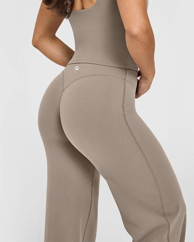 OQQ Yoga Pants Women High Waist Stretch Casual Soft Straight Leg Bottoms