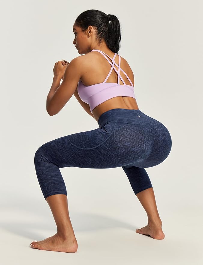 IUGA High Waisted Yoga Pants for Women with Pockets Capri Leggings for Women Workout Leggings for Women Yoga Capris