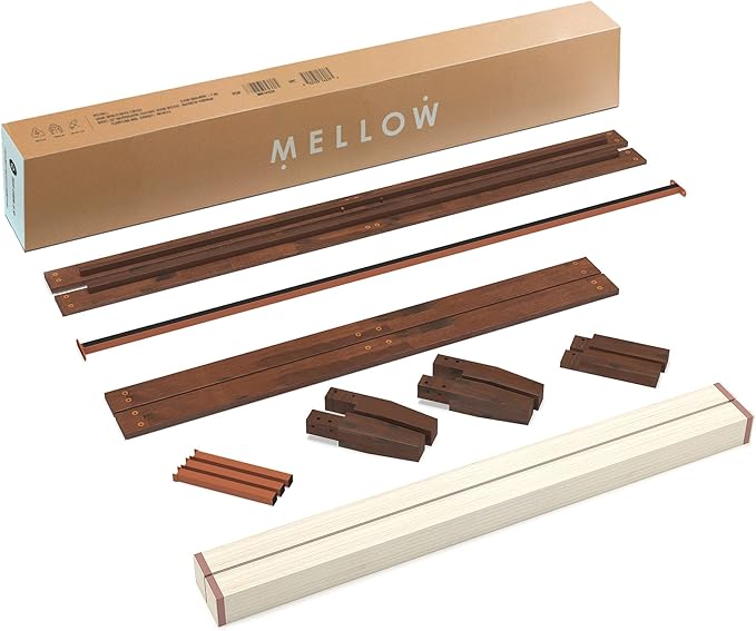 Mellow 12" Solid Wood Platform Bed Frame with Classic Wooden Slat (No Box Spring Needed), King, Espresso