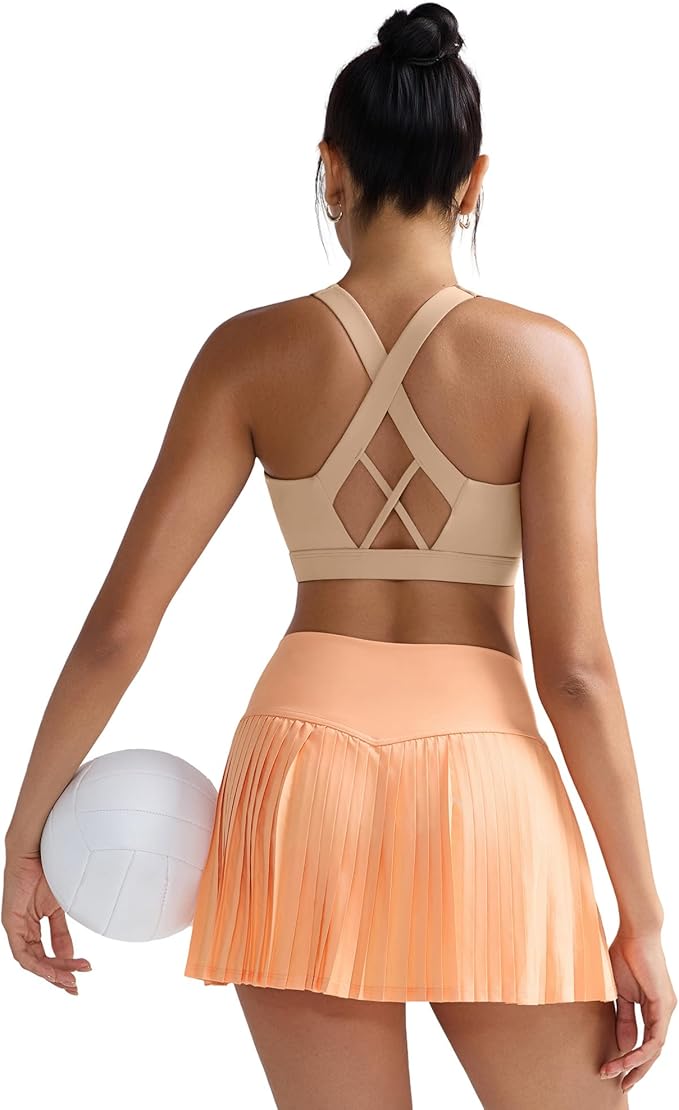 RUNNING GIRL Sports Bra for Women, Molded Cup High Impact Sports Bras for Women with Sewn in Pads