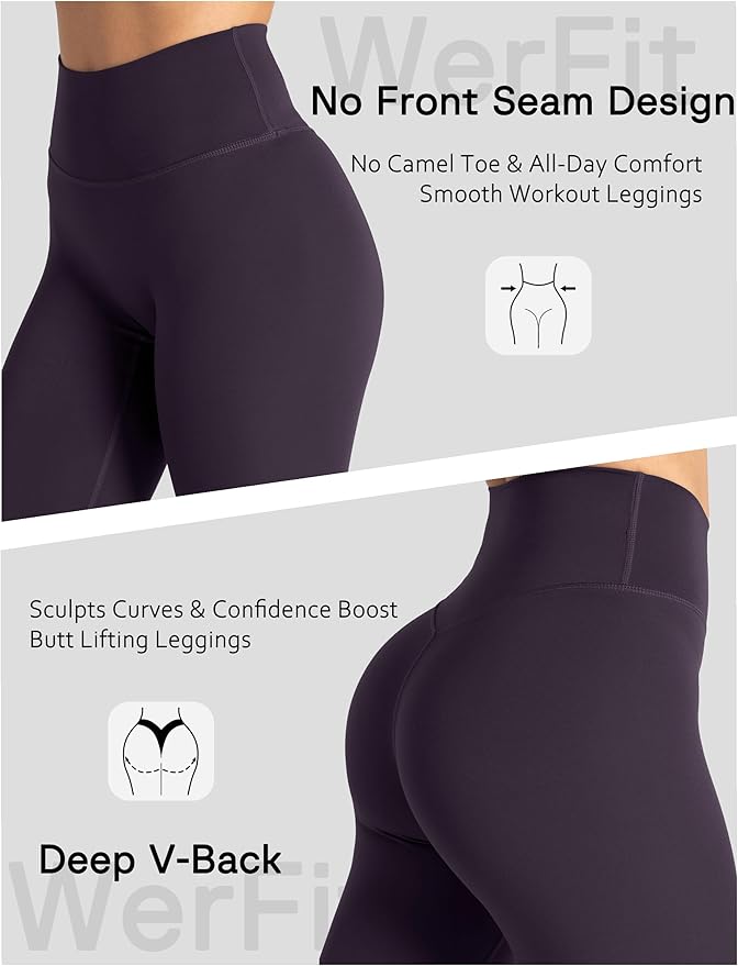 Unthewe Naked-Feel No Front Seam Leggings for Women - High Waisted Buttery Soft Workout Yoga Pants 25"