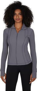 90 Degree By Reflex Full Zip Running Track Jacket Lightweight Athletic Slim Fit Jacket with Thumbholes