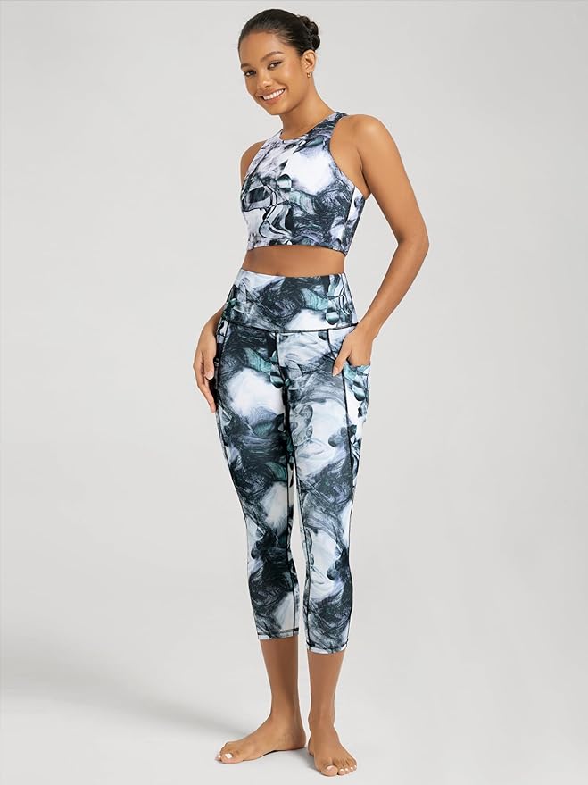 ODODOS Women's High Waisted Yoga Leggings with Pockets, Tummy Control Non See Through Workout Athletic Running Yoga Pants