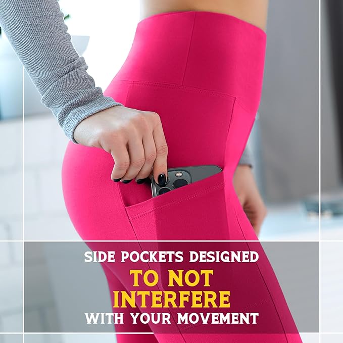 Walifrey Leggings with Pockets for Women, High Waisted Buttery Soft Womens Leggings for Gym Yoga Workout