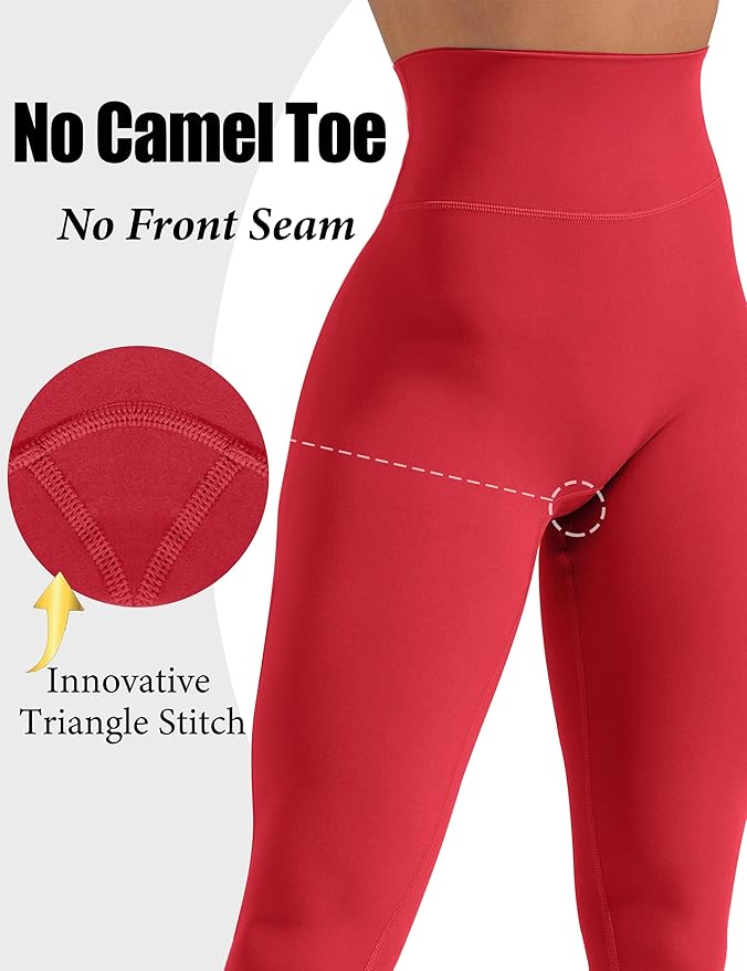 Olmlmt No Front Seam Workout Leggings for Women Tummy Control Butt Lifting Leggings Buttery Soft Gym Yoga Pants