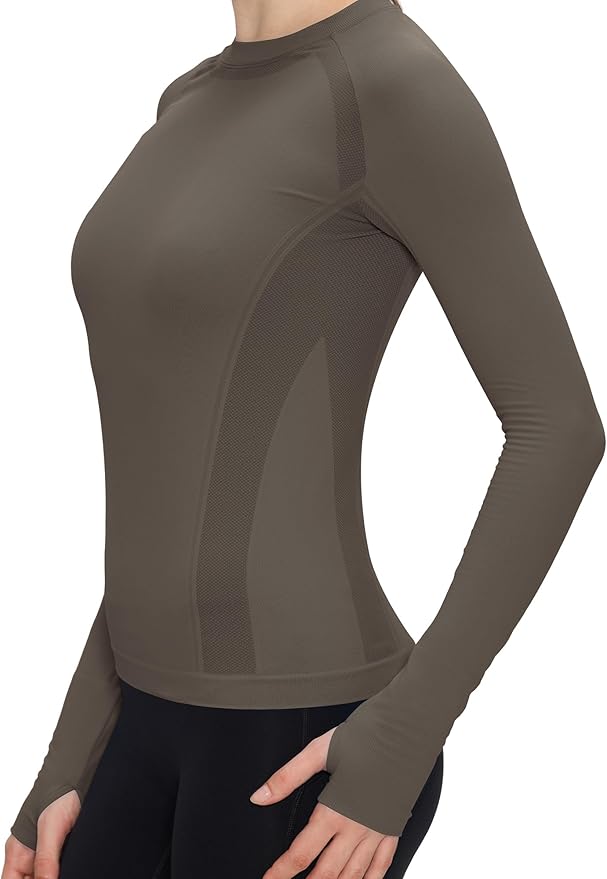 Long Sleeve Workout Tops for Women, Compression Shirt, Sports Running Shirt Breathable Athletic Top Slim Fit