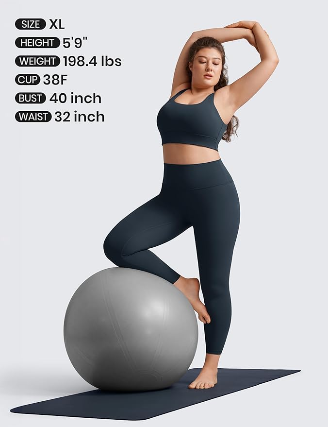 CRZ YOGA Butterluxe U Back Longline Sports Bras for Women - Scoop Neck Padded Yoga Workout Crop Top with Built in Pads