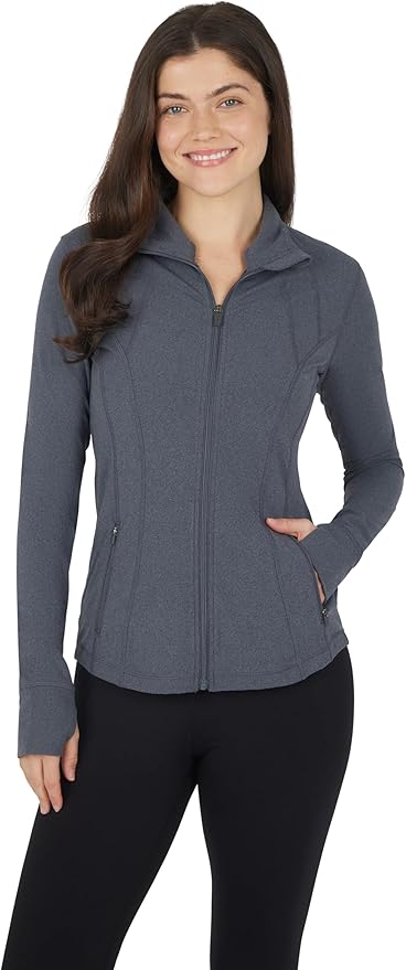 Yogalicious Womens Ultra Soft Lightweight Full Zip Yoga Jacket with Pockets