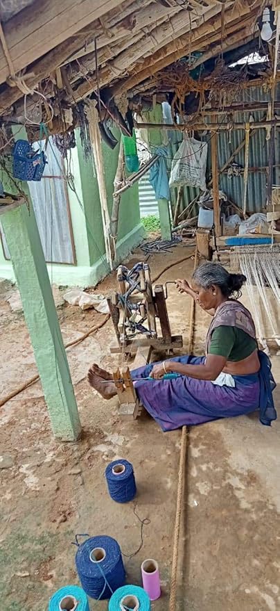 Live Well 360 Handmade Organic Cotton Yoga Mat - Non-Toxic, Chemical-free and All Natural Cloth Yoga Mat - Exercise, Workout, & Fitness Rug - Woven Material - Absorbent & Washable - 78" x 27"