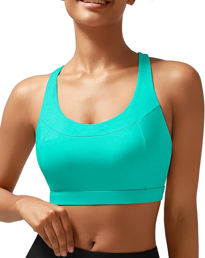RUNNING GIRL Sports Bra for Women, Molded Cup High Impact Sports Bras for Women with Sewn in Pads