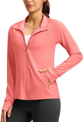 G Gradual Women's Lightweight Athletic Jacket Sun Protection UPF 50+ Zip Up 4 Pockets Long Sleeve Shirts Workout Running