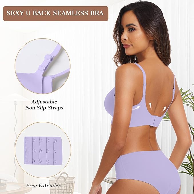 OEAK Womens Wireless Jelly Bras Comfortable Push Up Bra No Underwire Gel Bra Full Support Lift Everyday Seamless Tshirt Bras