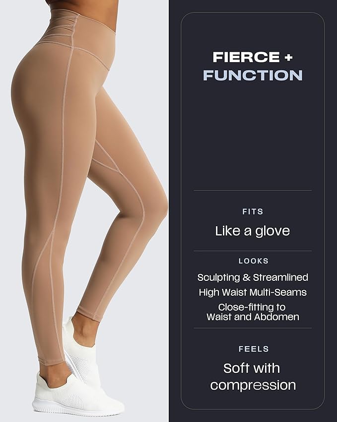 Aoxjox High Waisted Workout Leggings for Women Trinity Yoga Pants 26.5"
