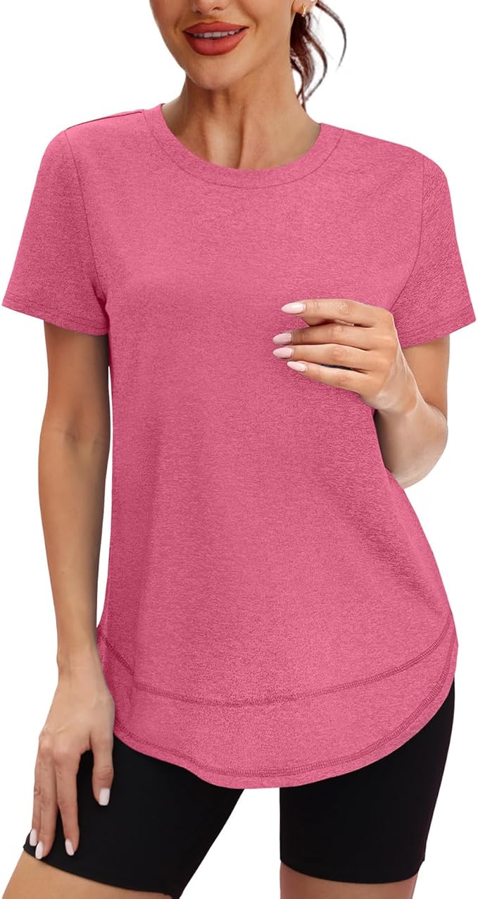 XIEERDUO Womens Workout Tops Short Sleeve Shirts Quick Dry Outfits for Hiking Running S-3XL