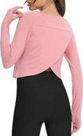 Bestisun Long Sleeve Athletic Workout Shirts Sports Yoga Gym Crop Tops for Women