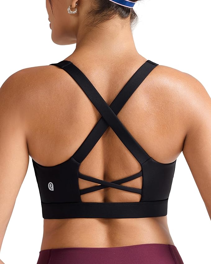 RUNNING GIRL Sports Bra for Women, Molded Cup High Impact Sports Bras for Women with Sewn in Pads