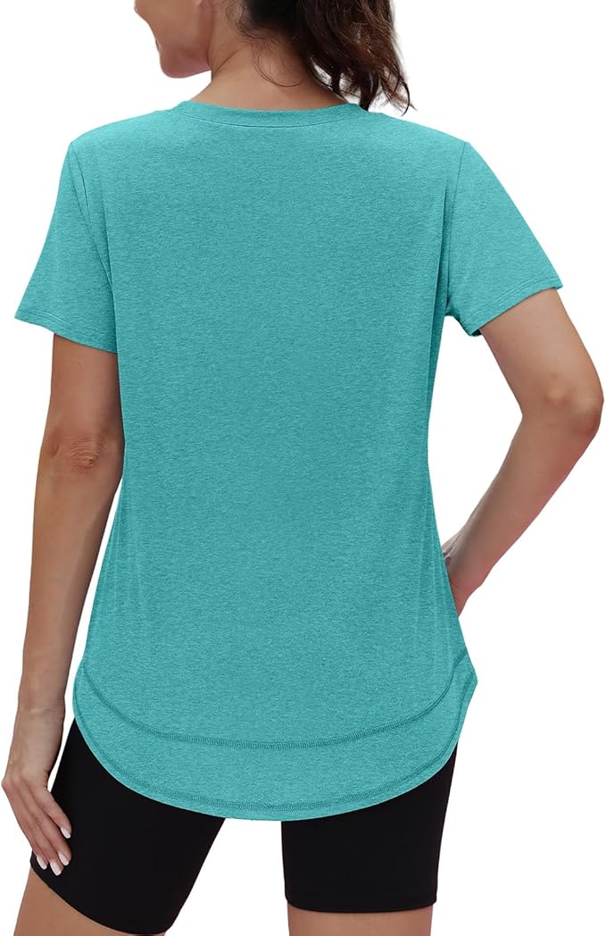 XIEERDUO Womens Workout Tops Short Sleeve Shirts Quick Dry Outfits for Hiking Running S-3XL
