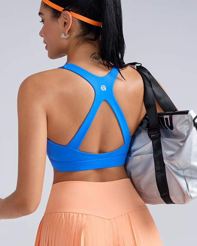 RUNNING GIRL Sports Bra for Women High Support, Molded Cup High Impact Sports Bras with Sewn in Pads Workout Running Bra