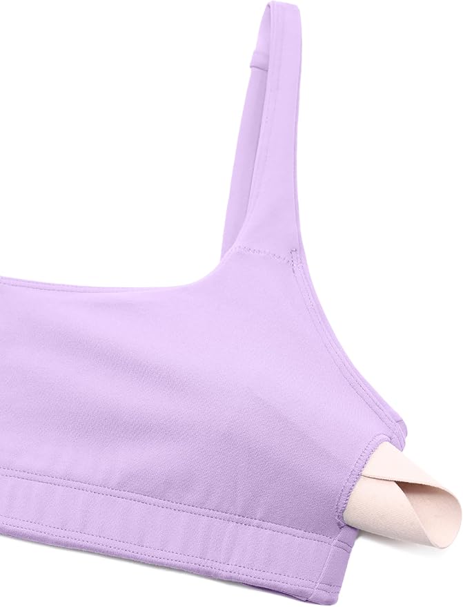 CRZ YOGA Butterluxe Square Neck Spaghetti Strap Sports Bras for Women - Low Coverage Yoga Wireless Padded Cami Crop Top