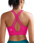 RUNNING GIRL Sports Bra for Women High Support, Molded Cup High Impact Sports Bras with Sewn in Pads Strappy Running Bra