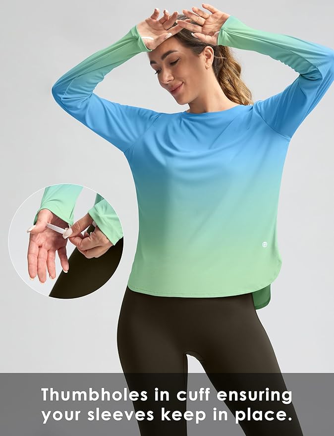 Women's Sun Shirts UPF 50+ Long Sleeve UV Protection Shirt Lightweight Quick Dry Workout Hiking Tops for Women