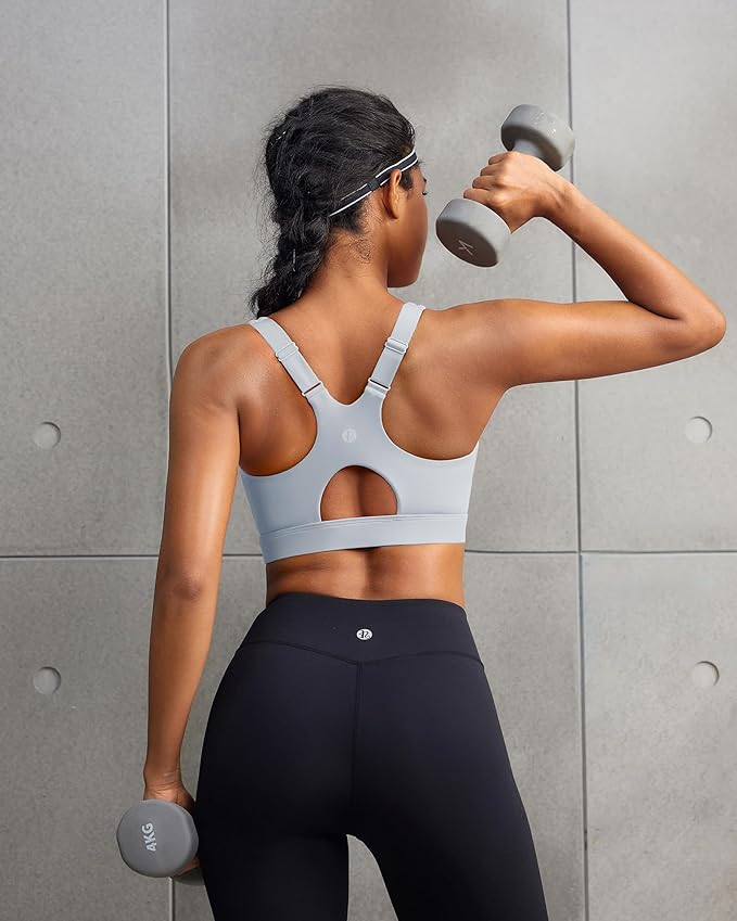 RUNNING GIRL Sports Bra for Women,Adjustable Straps Supportive High Impact Sports Bras for Women with Sewn in Pads