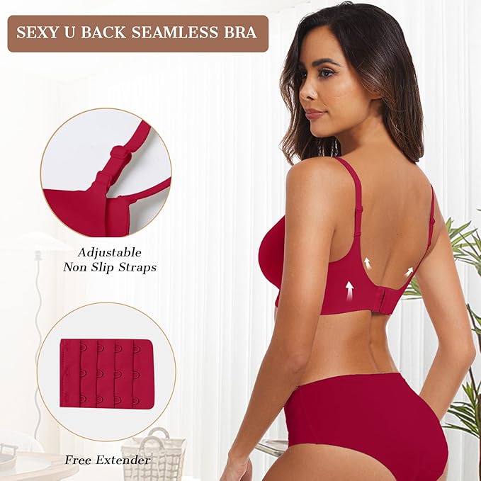 OEAK Womens Wireless Jelly Bras Comfortable Push Up Bra No Underwire Gel Bra Full Support Lift Everyday Seamless Tshirt Bras