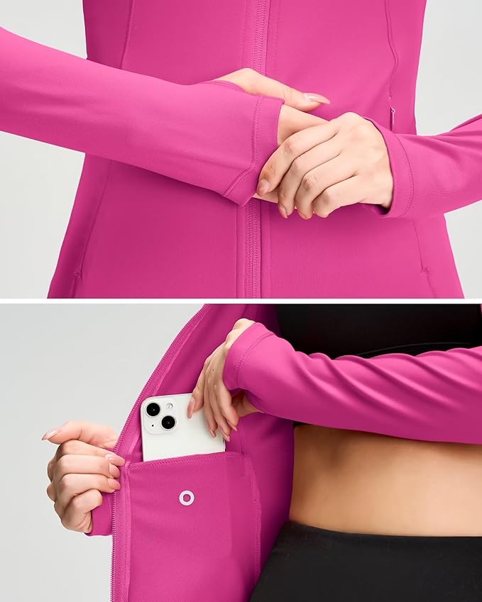 QUEENIEKE Womens Running Jackets Athletic Workout Scrub Jacket Track Full Zip Up Gym for Women Yoga Top