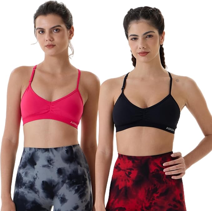 AUROLA Mercury Workout Sports Bras Women Athletic Removable Padded Backless Strapy Minimal Crop Top