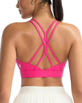 RUNNING GIRL Sports Bras for Women,Strappy Crisscross Back Padded Low Impact Running Sports Bra with Removable Cups