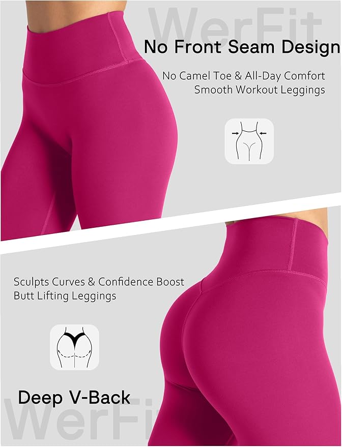 Unthewe Naked-Feel No Front Seam Leggings for Women - High Waisted Buttery Soft Workout Yoga Pants 25"