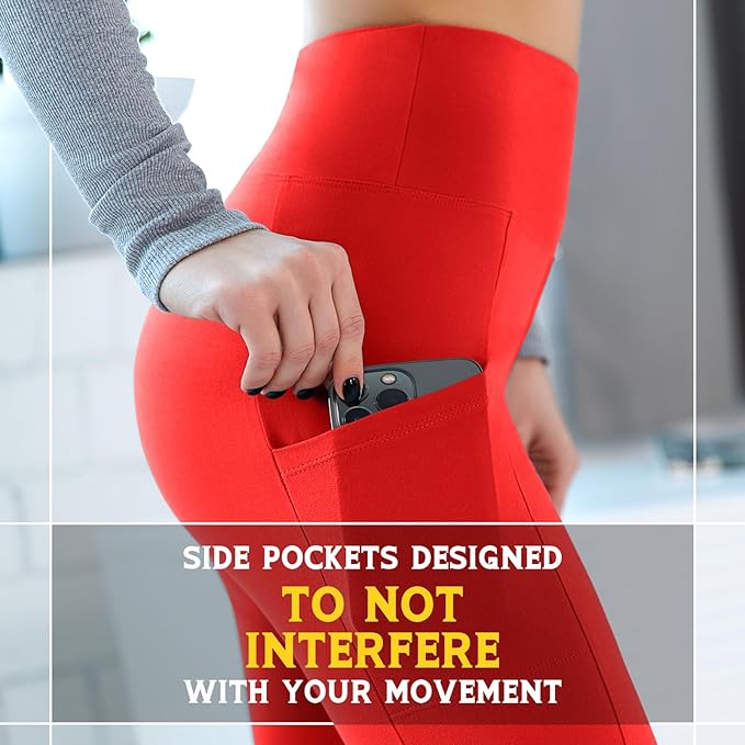 Walifrey Leggings with Pockets for Women, High Waisted Buttery Soft Womens Leggings for Gym Yoga Workout