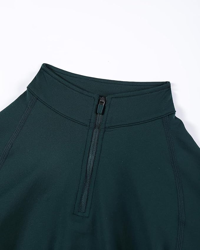 AUROLA Influence Workout Jacket for Women, Half Zip Cropped Slim Fit Long Sleeve Yoga Jackets Athletic Top with Thumb Holes