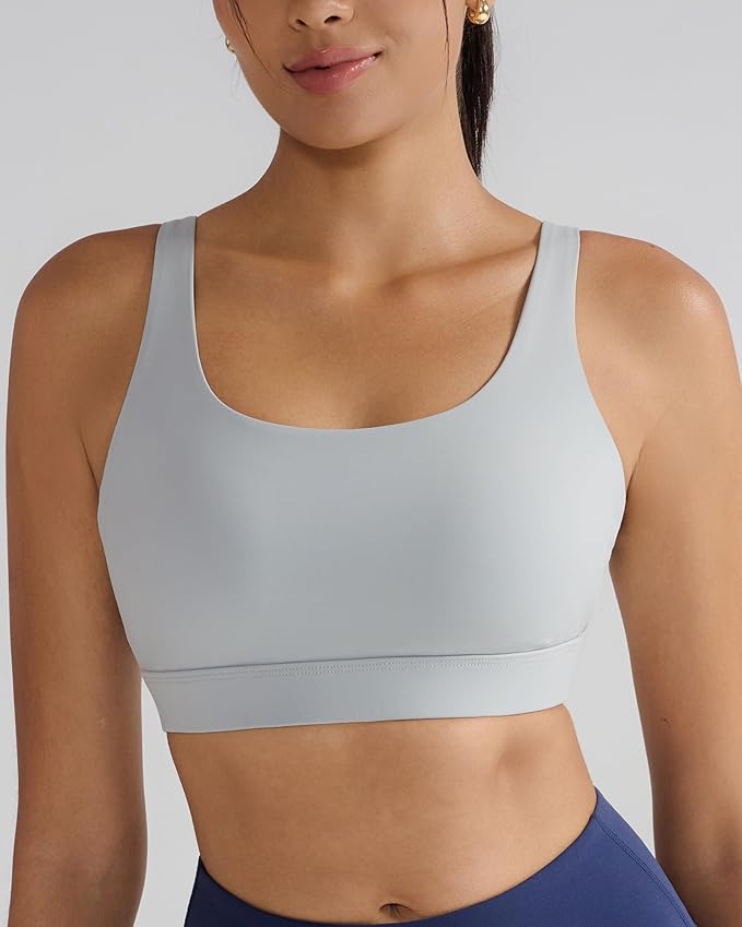 RUNNING GIRL Sports Bra for Women High Support, Molded Cup High Impact Sports Bras with Sewn in Pads Workout Running Bra