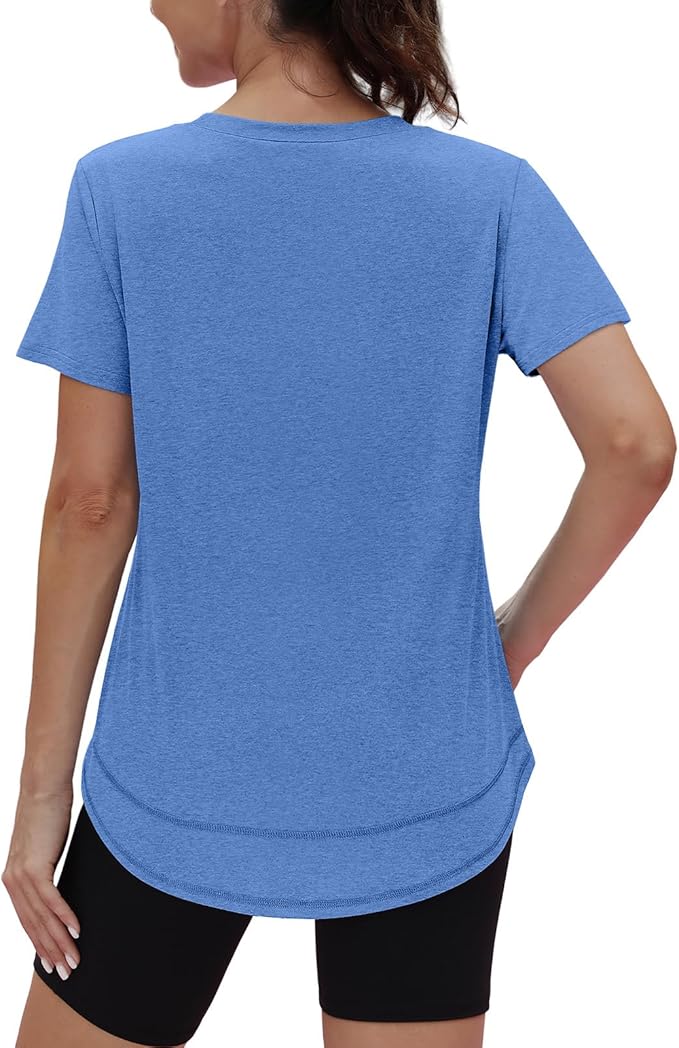 XIEERDUO Womens Workout Tops Short Sleeve Shirts Quick Dry Outfits for Hiking Running S-3XL