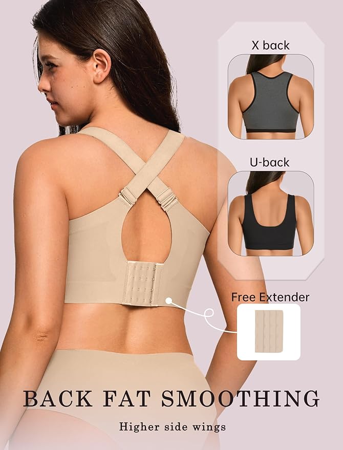 OEAK Womens Wireless Jelly Bra Plus Size Supportive Seamless Bras Full Coverage Push Up Comfortable No Underwire Tshirt Bras