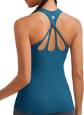 RUNNING GIRL Workout Tank Tops with Built in Bras for Women,Compression Shirt Strappy Back Athletic Yoga Tops