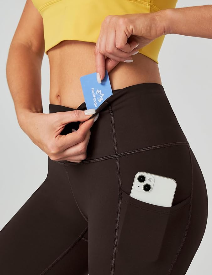 Heathyoga Capri Leggings for Women High Waisted Capri Leggings with Pockets for Women Tummy Control Yoga Pants Women