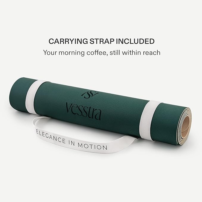 Premium Yoga Mat – Sweat-Activated Non-Slip PU Grip I Natural Rubber Base I 4mm for Yoga, Pilates & Workouts