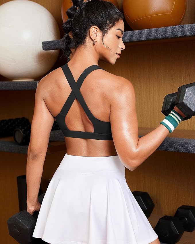 RUNNING GIRL Sports Bras for Women, Molded Cup High Impact Sports Bra Workout Bras for Women High Support Racerback