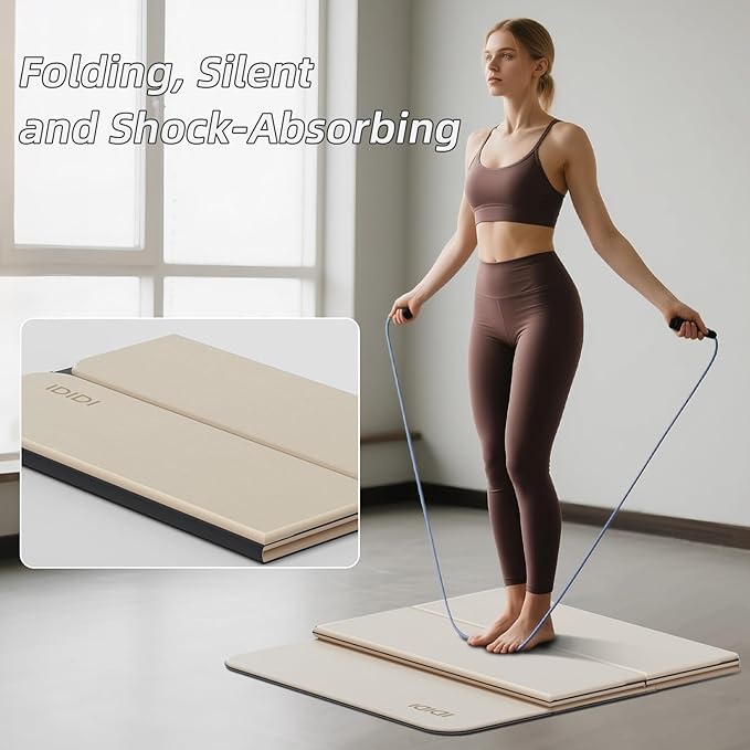 Foldable Yoga Mat Extra Thick 0.32 Inches-SGS Certified POE Material Exercise Mat, Non-Slip Design Fitness Mats, Multi-Purpose Workout Mats For Studio or Home Use