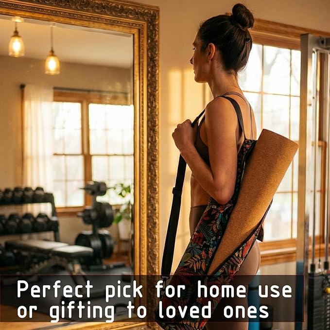 Cork Yoga Mat, 72 * 27 Non-Slip Yoga Mat & Waterproof Mat Bag, Eco-Friendly Exercise Mat for Hot Yoga, Gym, Travel, Men & Women